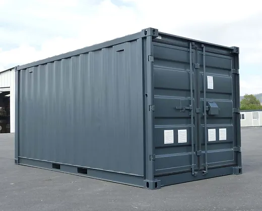 15 Fuß Container mit Elektroinstallation, Lüftungsgittern und Schlüsselschloss