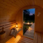 HOME DELUXE Outdoor Fasssauna LAHTI - ideal für 4 Personen aus Fichtenholz – Bild 3
