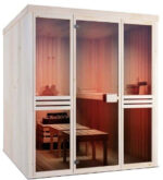 Finntherm Karina Innensauna Naturbelassen 175x194x199cm 72mm Wandstärke – Bild 3