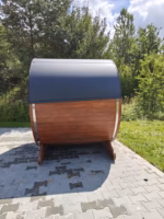 Faßsauna Outdoorsauna Fass Sauna Gartensauna OSLO 2 x 1.6 m E-Ofen Wellness SPA Balkon Terrasse Sauna Klein aber Fein – Bild 10