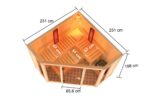 Sauna Innensauna Isra inkl. Saunaofen 9kW integr. Steuerung – Bild 4