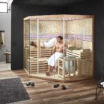 Sauna Traditionelle Sauna SKYLINE BIG - XL mit Kunststeinwand – Bild 3